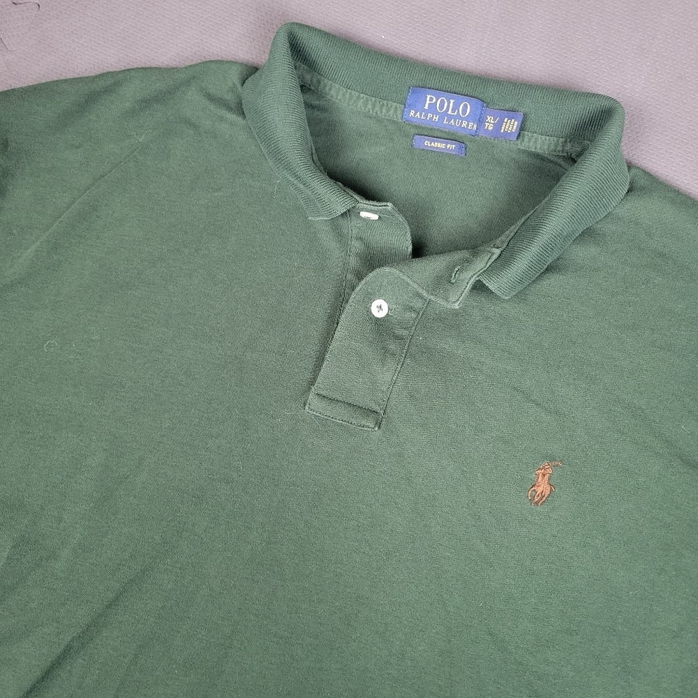 Ralph Lauren Polo Green Short Sleeve Shirt Pony Logo Men's XL Classic Fit